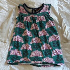 Floral Kids Shirt Tunic with Long Sleeves